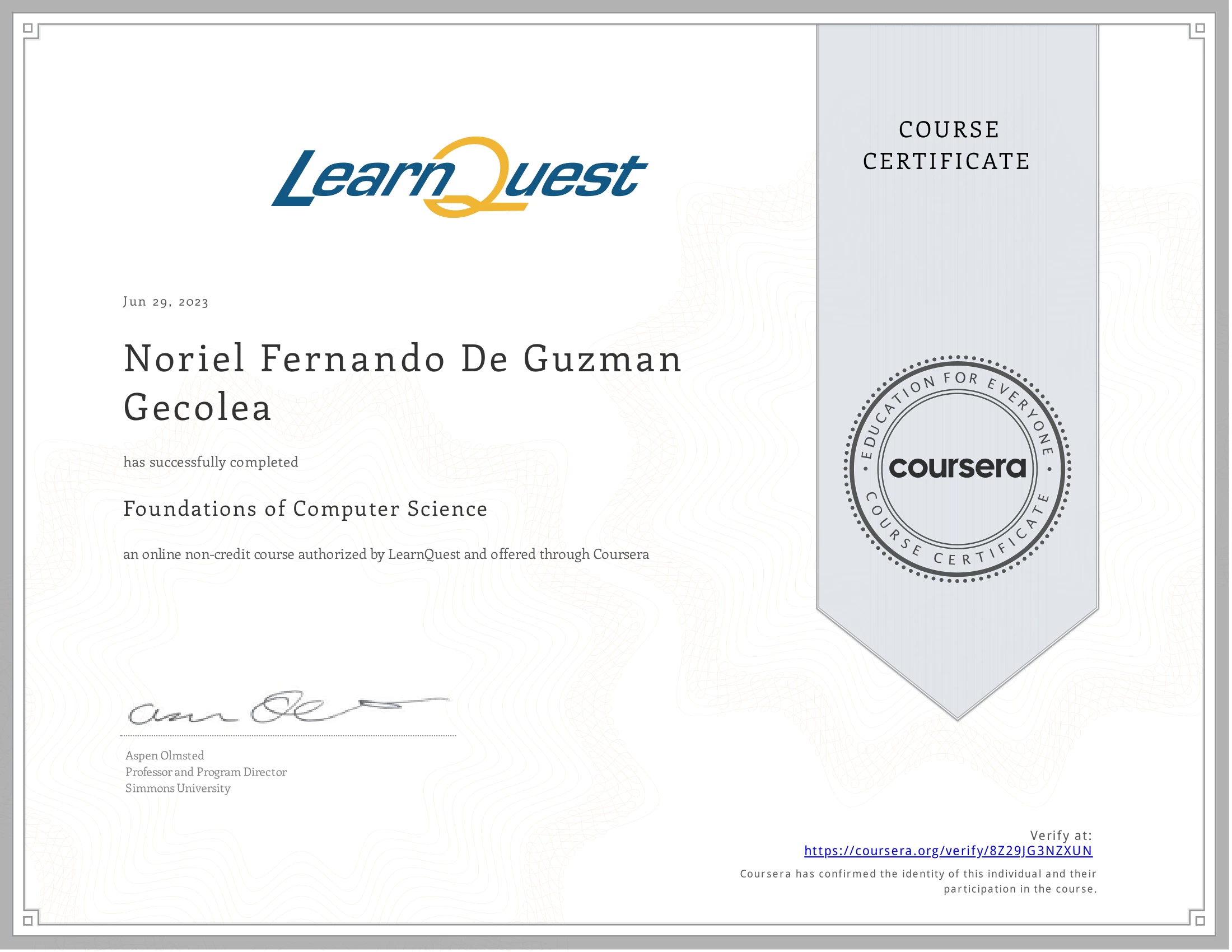 Foundation of Computer Science